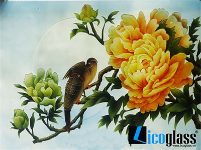 TRANH KÍNH HOA MẪU ĐƠN 