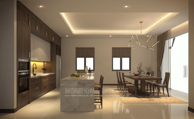 Sử dụng tủ bếp óc chó tại Hà Nội kiểu dáng chữ i là phương pháp giúp tối ưu và tiết kiêm không gian một cách tốt nhất và hiệu quả nhất mà vẫn đảm bảo tính thẩm mỹ cho ngôi nhà của bạn Tủ bếp hiện đại, tủ bếp chữ u, tủ bếp chữ i, tủ bếp chữ l