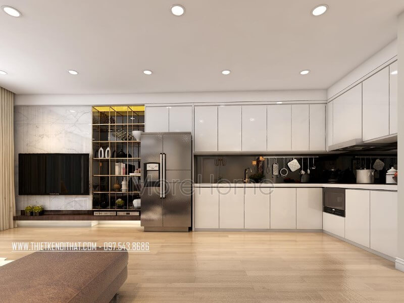 Mẫu thiết kế phòng bếp chung cư đẳng cấp và tiện nghi Thiết kế nhà bếp tiện nghi
