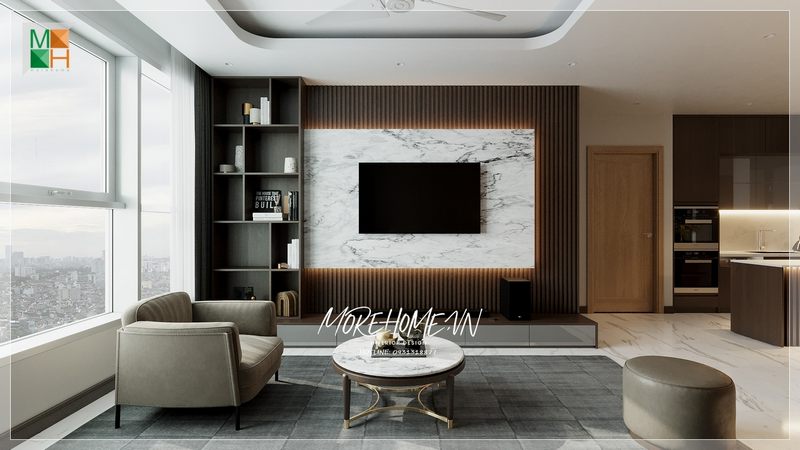 căn hộ thiết kế phòng khách không gian chính trong ngôi nhà nơi đón tiếp bạn bè tới chơi hay tụ họp các thành viên sau một ngày dài học tập và làm việc cùng nhau trò chuyện và chia sẻ.