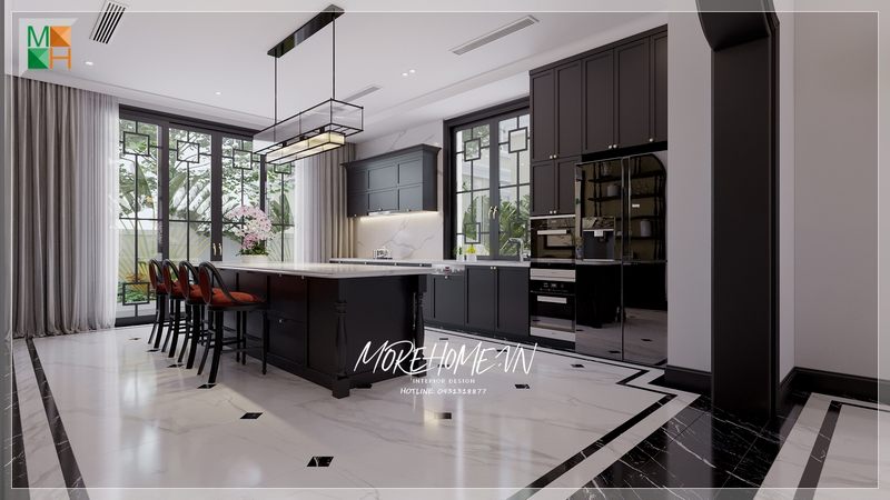 Kiểu dáng thiết kế của tủ bếp có thể gây ấn tượng và tạo nên sự sang trọng cho không gian sống của gia đình.